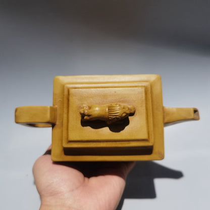 Chinese old Yixing Clay Teapot lettering pumpkin Purple sand Teapot 420cc