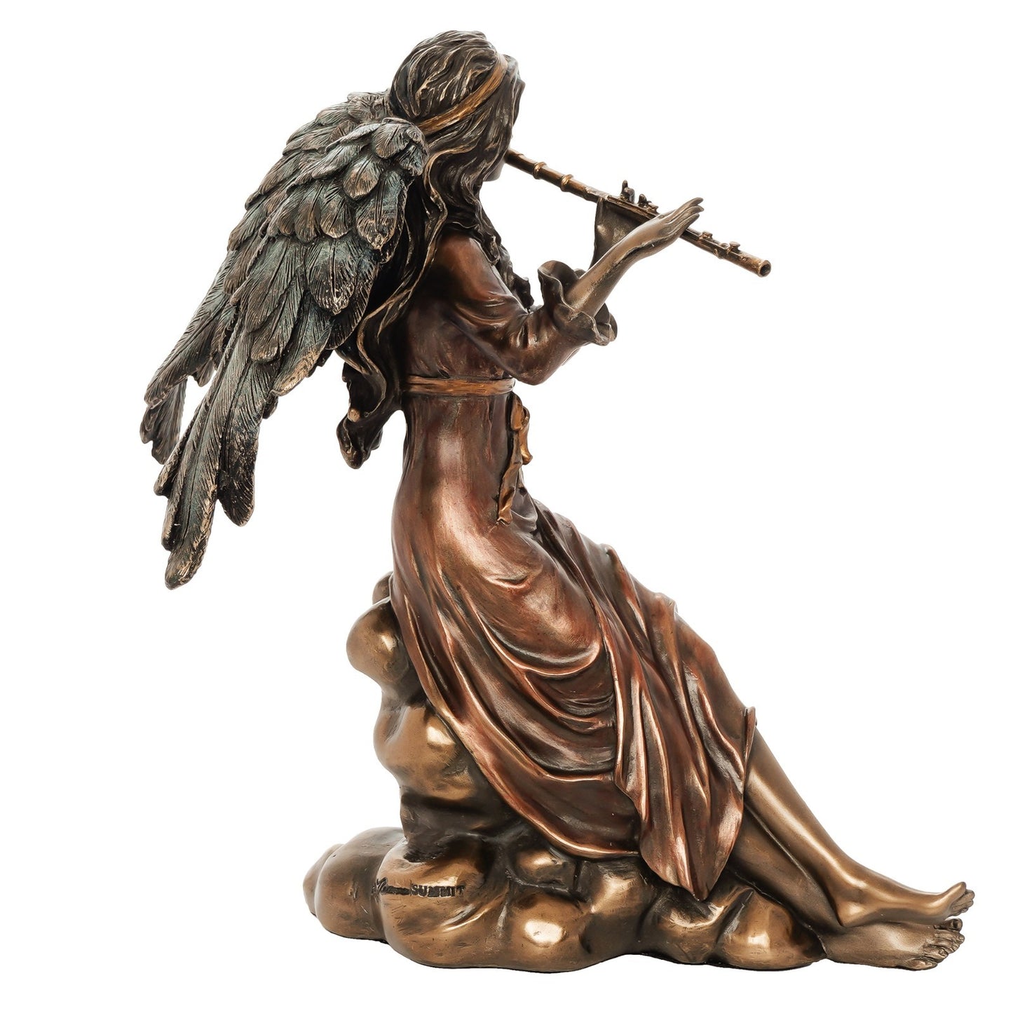 Handcrafted Resin Musical Angel With Flute Sculpture Idol Statue Figurine