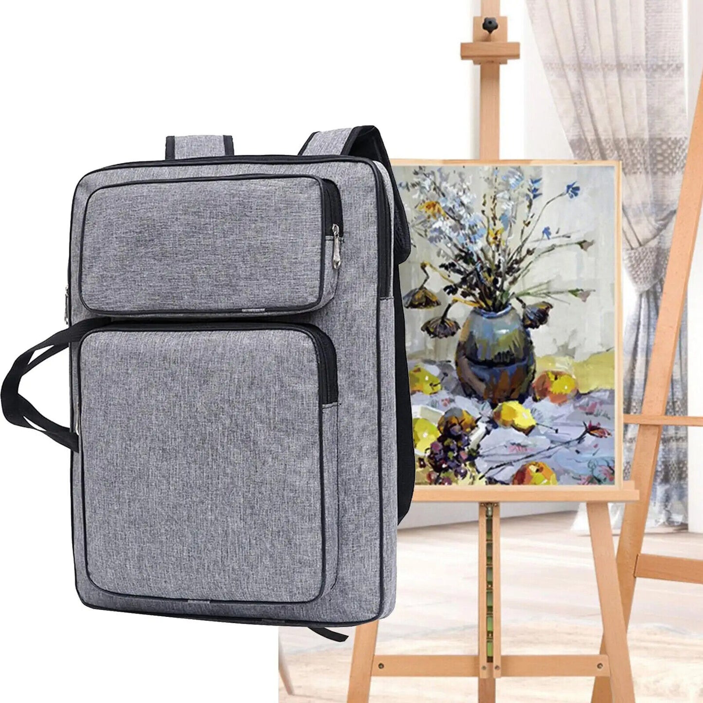 Backpack Multifunctional Artist Portfolio Carry Drawing Board Tool Shoulder Bag