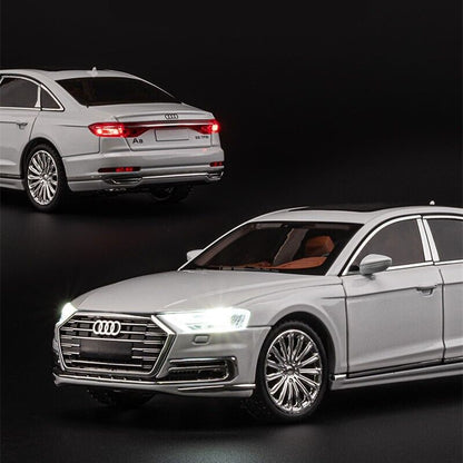 1:24 AUDI A8 Diecast Model Car Toy Vehicle Collection Sounds Lights Gift Kids