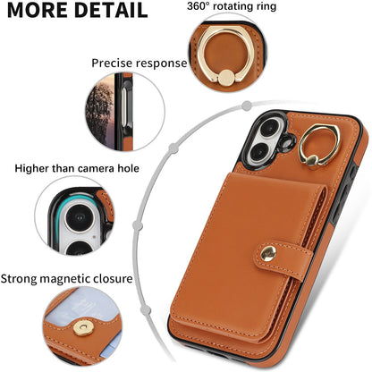 Apple16E anti-theft brush Samsung S25EDGE ring RFID anti-fall mobile phone cover