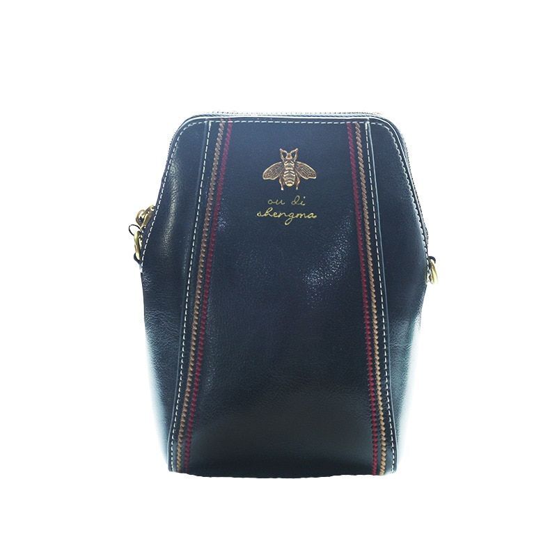 Women Shoulder Bag Genuine Leather Crossbody Bag Black Red Leather Tote Handbag