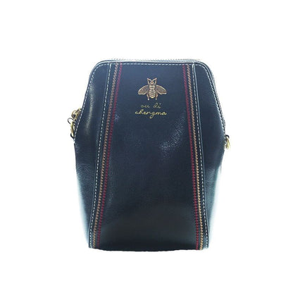 Women Shoulder Bag Genuine Leather Crossbody Bag Black Red Leather Tote Handbag