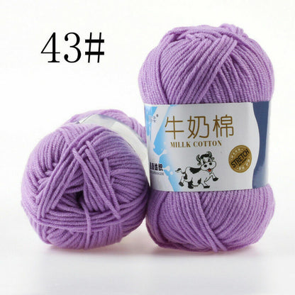 Hot Sale 50g Hand-woven Chunky Yarn Soft Milk Cotton Knitting Baby wool yarn