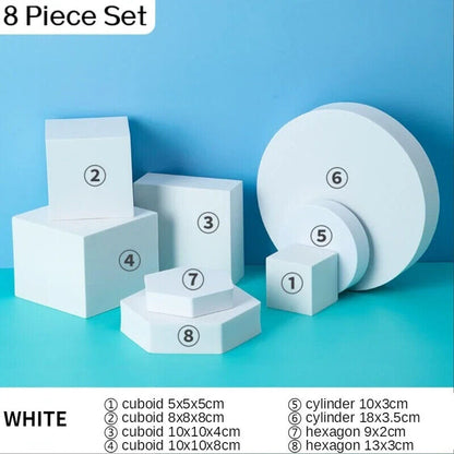 Photo Background Props 8Pcs Foam Solid Colors Photography Cube Posing Ornaments