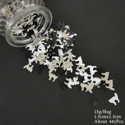 Animal Theme Confetti 15g Cat Dog Spider Bat Sequins DIY Party Table Decorations