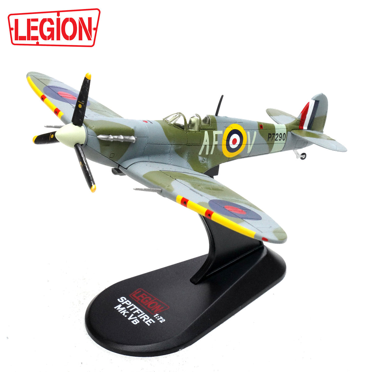 1:72 LEGION SPITFIRE Mk.VB Royal Air Force, 1942 Fighter Diecast Aircraft Model