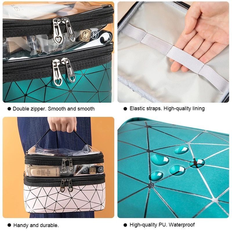 Clear Makeup Bag Cosmetic Travel Purse Waterproof Toiletries Storage 23*17*16CM