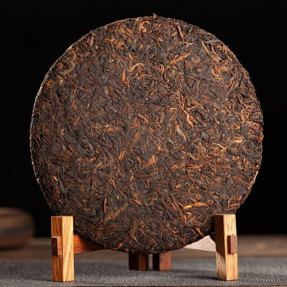 357g Yunnan Menghai Ripe Old Pu'er Tea Cake 2020 Jingmai Ancient Tree Qizi Cake