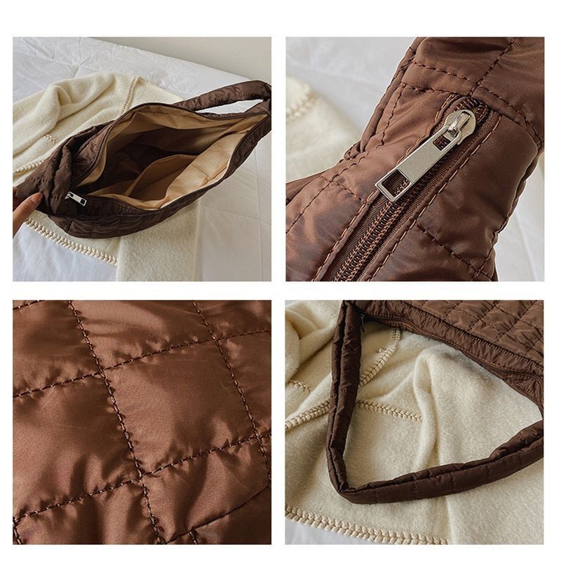 High Quality Cotton Feather Down Shoulder Bag Winter Handbags Tote Messenger Bag