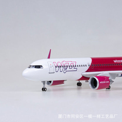 1/80 Hungary Wizz Air A320neo Passenger Plane Model Airplane W/Sound Light Stand