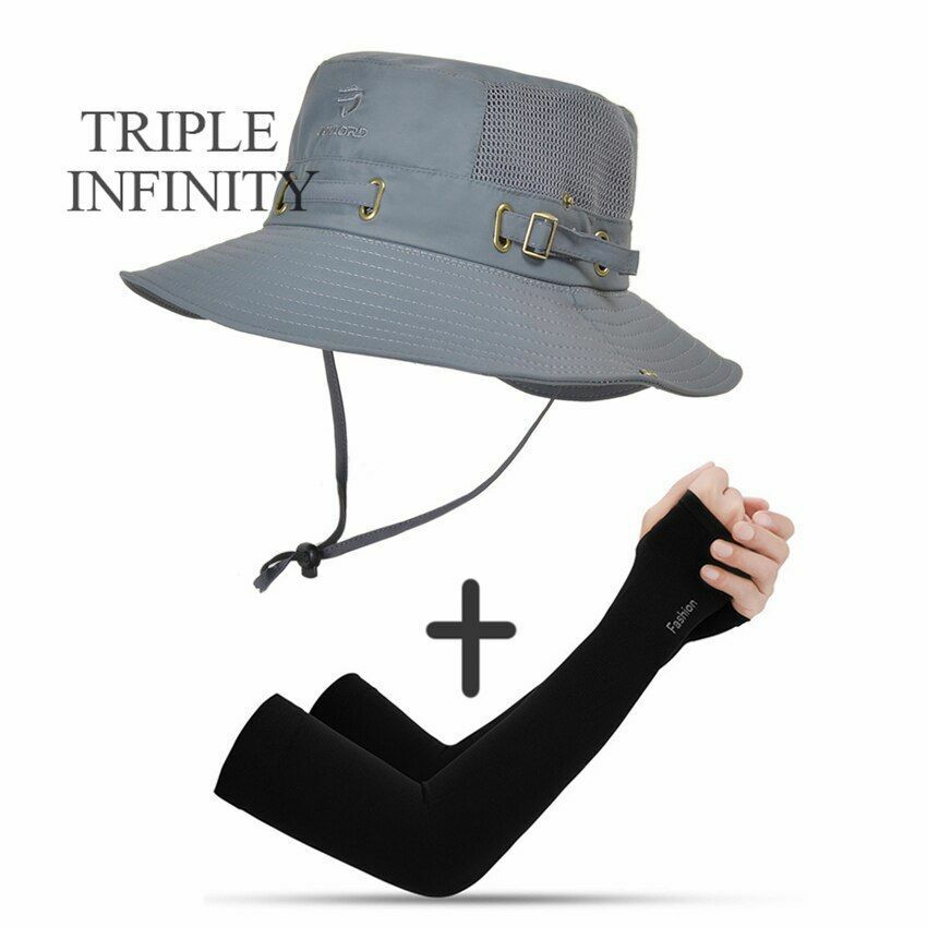 Summer Bucket Hat Mesh Breathable Outdoor Fishing Mountaineering Hiking Foldable