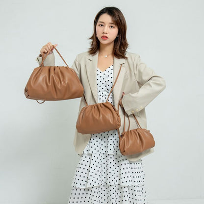 Polyester Pouch Dumpling Cross body Bag Cloud Handbag Soft Clutch Shoulder Purse