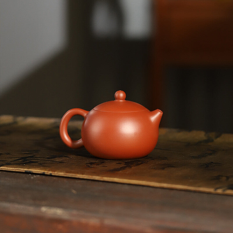 Original Ore Real Yixing Zisha Zhu Clay Tea Pot 210ml Marked Xishi Pot Handmade