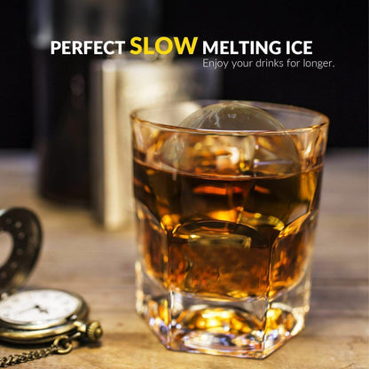 Crystal Clear Ice Ball Maker Spherical Whiskey Tray Bubble-Free Cavity 2.35 Mold