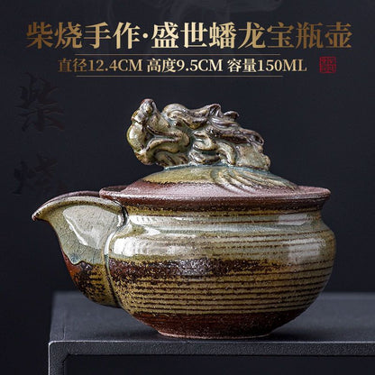 Chinese Handmade Kung Fu Tea Set Tea Pot Panlong Tea Pot Craft Decoration