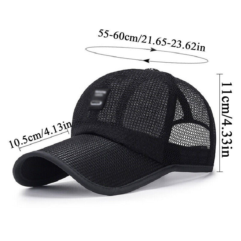 Summer Snapback Quick Dry Mesh Baseball Cap Outdoor Sun Golf Breathable Hat NEW