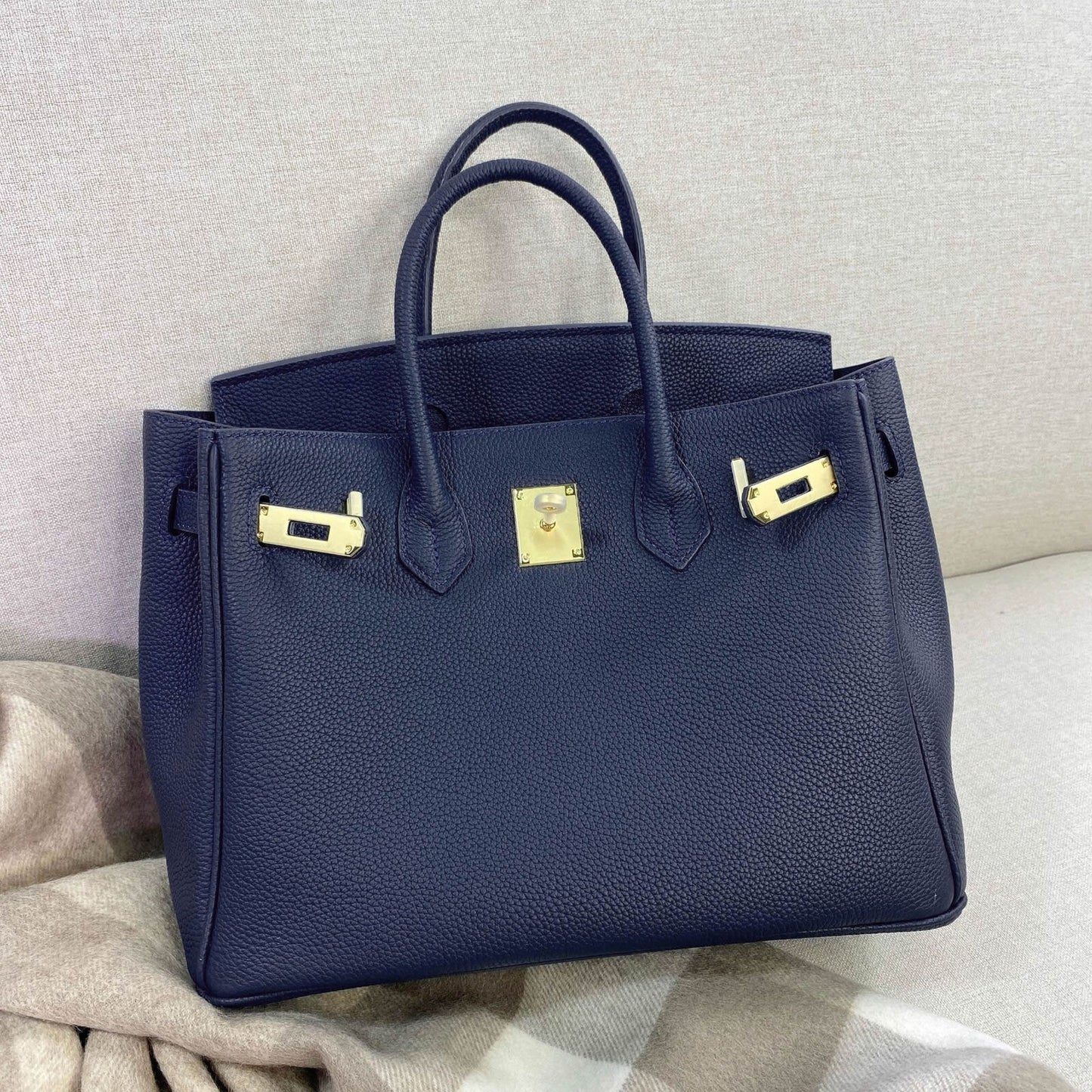 20/25/30cm Real Leather Flap Tote Shoulder bag Handbag Purse Fashion Briefcase