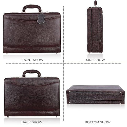 New Leather Travel Briefcase Combination Lock Office Business Handbag