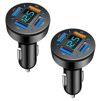 Dual 4 USB Port Fast Car Charger Adapter For iPhone X 8 7 6 SE 11 12 13 14 iPad