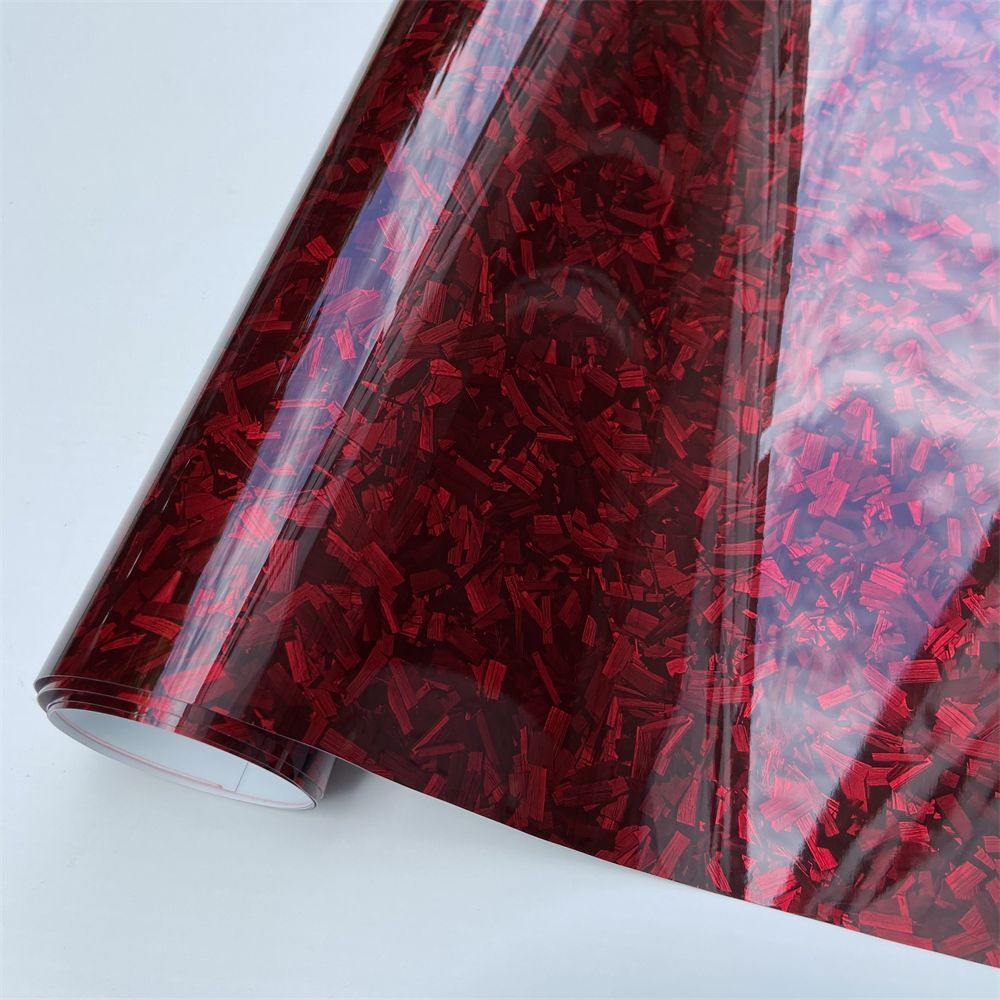Car Stickers PET Forged Carbon Fiber Vinyl Silver Black Red Roll Adhesive Decals