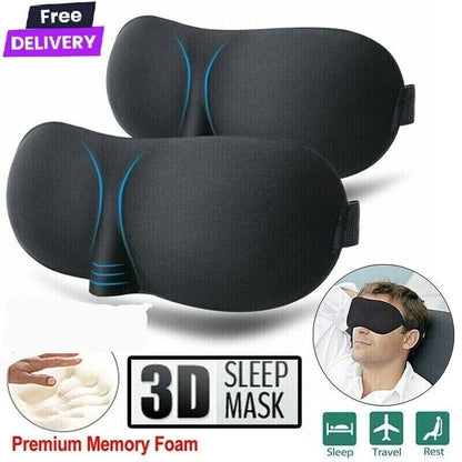 3D Sleep Mask Silk Men Women Dry Eye Mask Sleeping Padded Shade Cover Blindfold