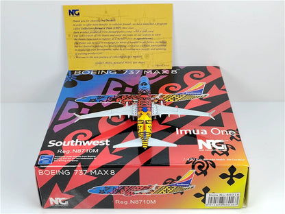 NG Models Southwest for Boeing B737MAX8 N8710M Imua One 1/400 Aircraft Model