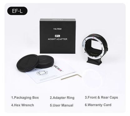 Viltrox EF-L AF Adapter – Canon EF/EF-S to L-Mount (Leica, Panasonic, Sigma)