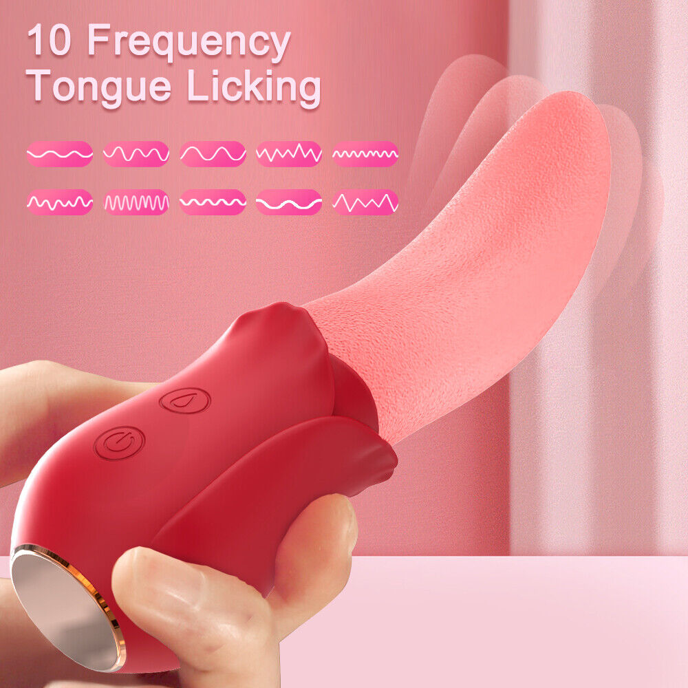 Clitoral Vibrators Tongue Licking G Spot Vaginal Stimulator Rose Toys for Women