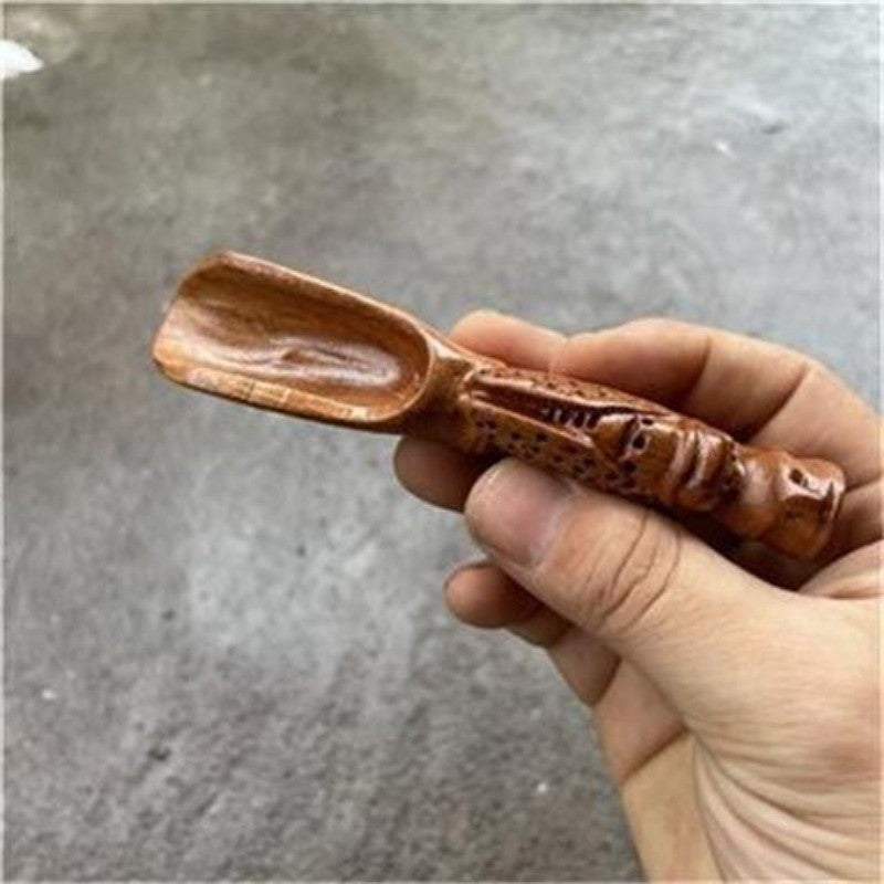 Laos Rosewood Carved Tea Spoon Tea Shovel Short Handle Tea Accessory Carrying