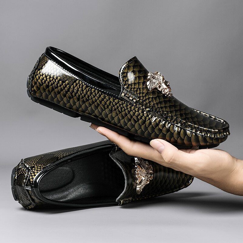 Men's Leather Shoes Loafers Red Flat Shoes Women's Shoes Men's Shoes