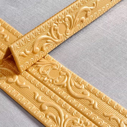 3D Floral Self Adhesive Wall Skirting Border Sticker Line Wallpaper Strip