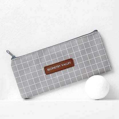 Plaid Travel Cosmetic Makeup Bag Zipper Small Toiletry Beauty Organizer 19.7*9cm