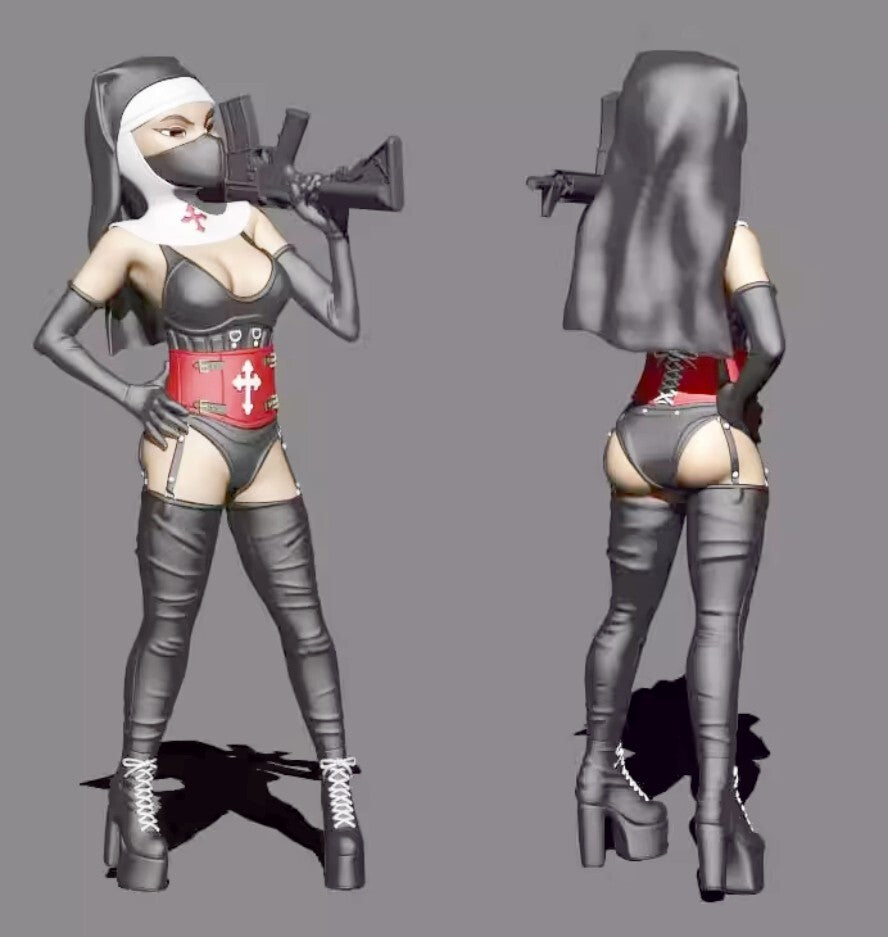 1/18 resin figure model Fantasy Pastor Female Warrior unassembled unpainted