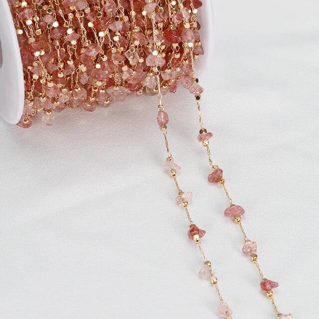 Irregular Glass Stone Beads Chains Necklace Bracelet For DIY Jewelry Making 1m