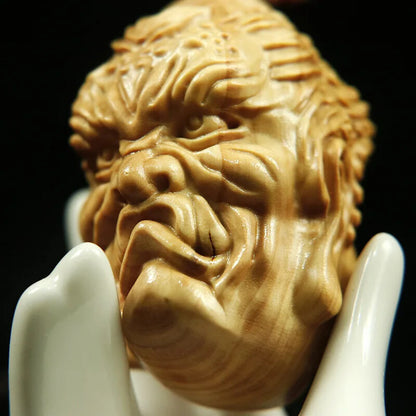 Cliff Cypress Buddha Head Devil Head Double Sided Engraving Pendant Decoration