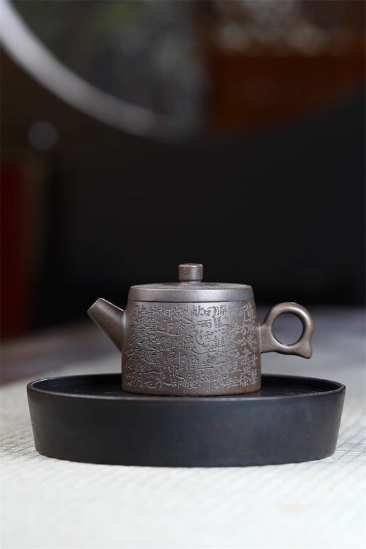 220cc chinese Yixing Handmade Zisha teapot GuTong Clay FangTan Gongfu Tea Pot