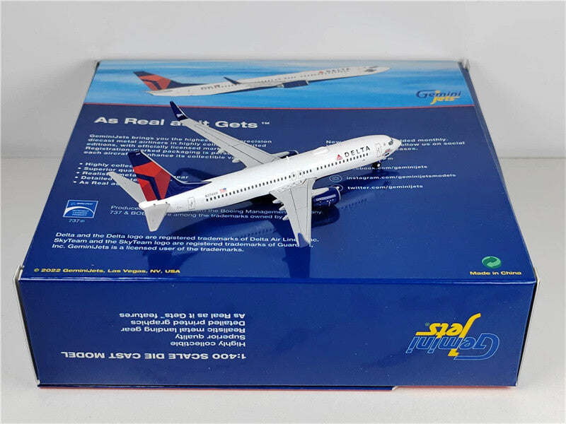 GeminiJets for DELTA for BOEING B737-800W N3746H 1/400 Aircraft Pre-built Model