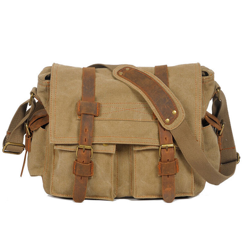 Men Canvas Shoulder bag Satchel School Shoulder Messenger Bag Postman Corss Body