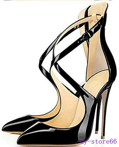 Womens Sexy Pumps Crose Strap Strappy High Heels Pointed Toe Sandals US4.5-11.5