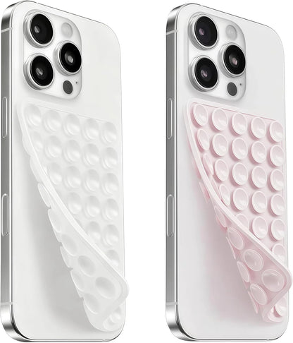 (2 Pack) Silicone Suction Cup Phone Case Mount Double Sided, Sticky Phone Grip w