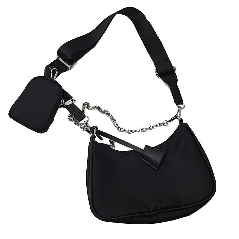 Hobos Underarm Bag Oxford Nylon Shoulder Crossbody Bags Chain Small Handbags 1PC