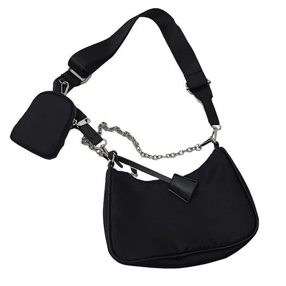 Hobos Underarm Bag Oxford Nylon Shoulder Crossbody Bags Chain Small Handbags 1PC