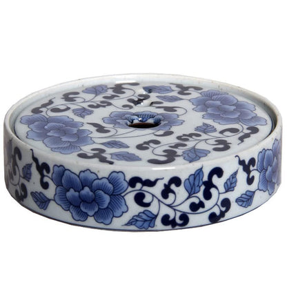 14.5cm Tea Tray Blue White Porcelain Pot Holder Chinese Style Kung Fu Tea