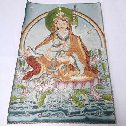 36" Tibet Tibetan Cloth Silk Guru Rinpoche Padmasambhava Tangka Thangka Mural 21