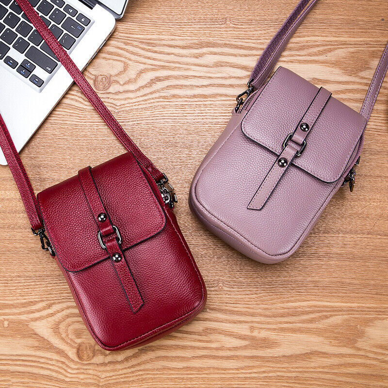 Womens Small Crossbody Bag Genuine Leather Vintage Shoulder Bag Cell Phone Purse