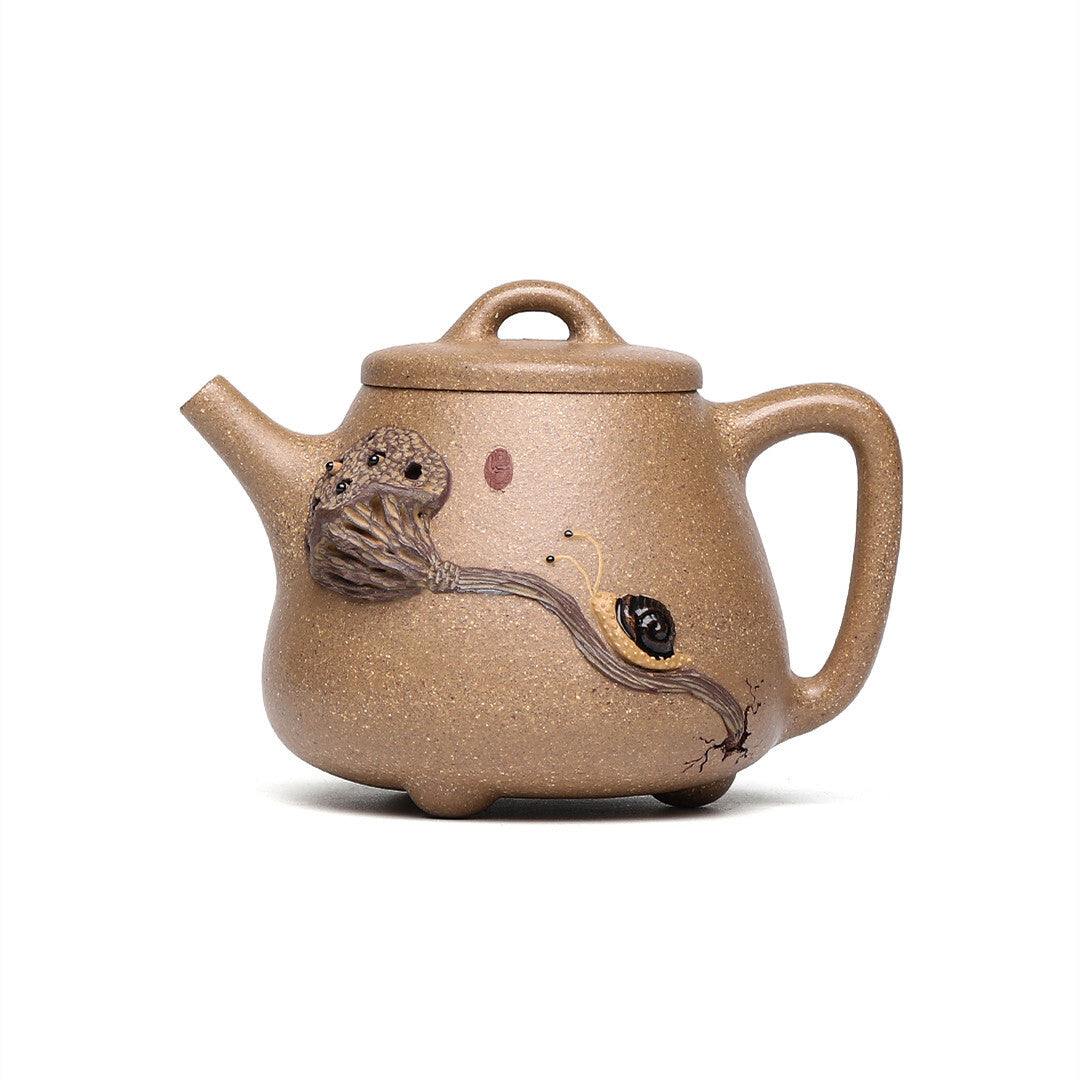 Handmade Tea Pot Lotus Carved Relief Real Yixing Zisha Duan Clay Master Pot New