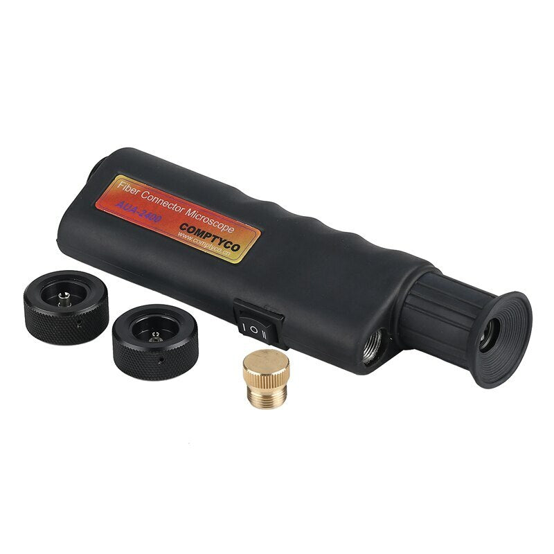 AUA-2400 Handheld 400X Optical Fiber Inspection Microscope 2.5mm 1.25mm Adapter