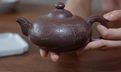 330cc chinese Yixing Handmade Zisha teapot purple Clay RuYi Gongfu Hu Tea Pot