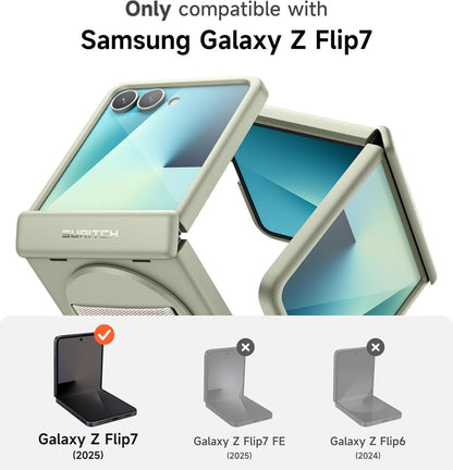 for Samsung Galaxy Z Flip7 Case with 360° Rotatable Hand Strap Phone Grip Holder